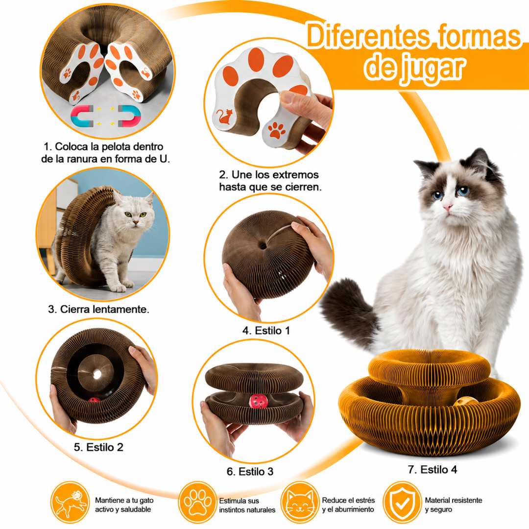 Rascador Plegable para Gatitos con Pelota